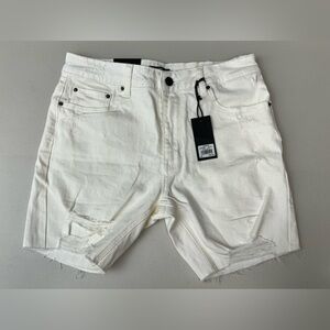 ABS ENT SKINNY  FIT SHORT STRECH DENIM ABOVE KNEE LENGHT SZ 32 / M White # 308